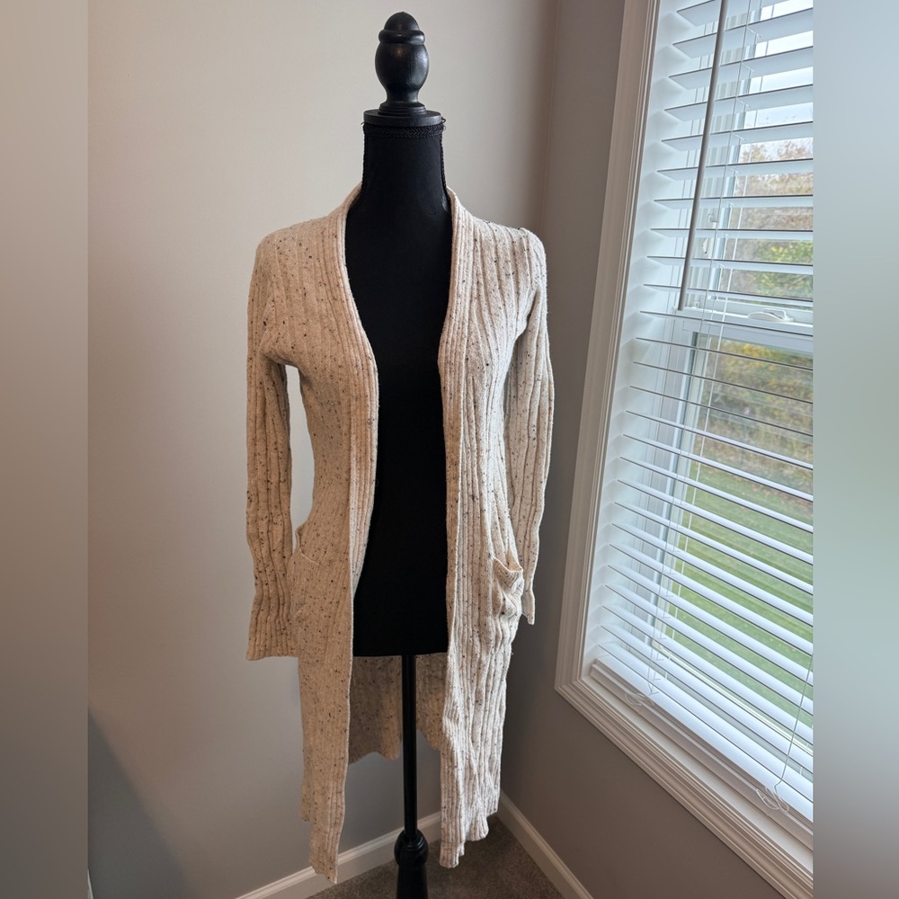 William Rast Speckled Cream Cardigan